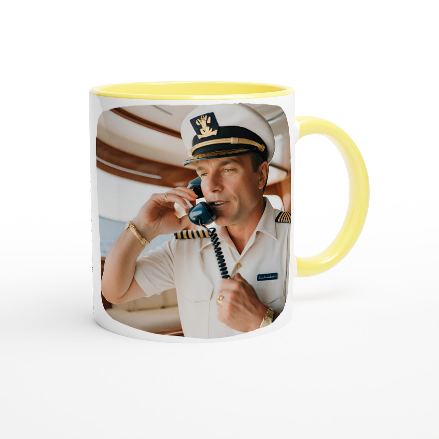 White with colour Customisable 11oz Ceramic Crew Mug - Yachtishop - Living the Dream