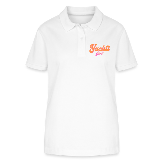 Yachti Premium Customisable Womens Polo Short Stanley/Stella Organic - white