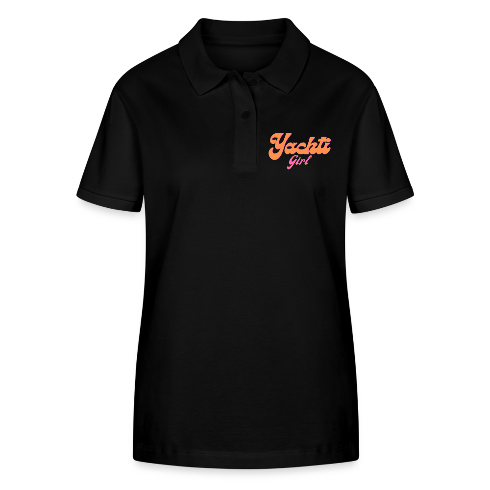 Yachti Premium Customisable Womens Polo Short Stanley/Stella Organic - black