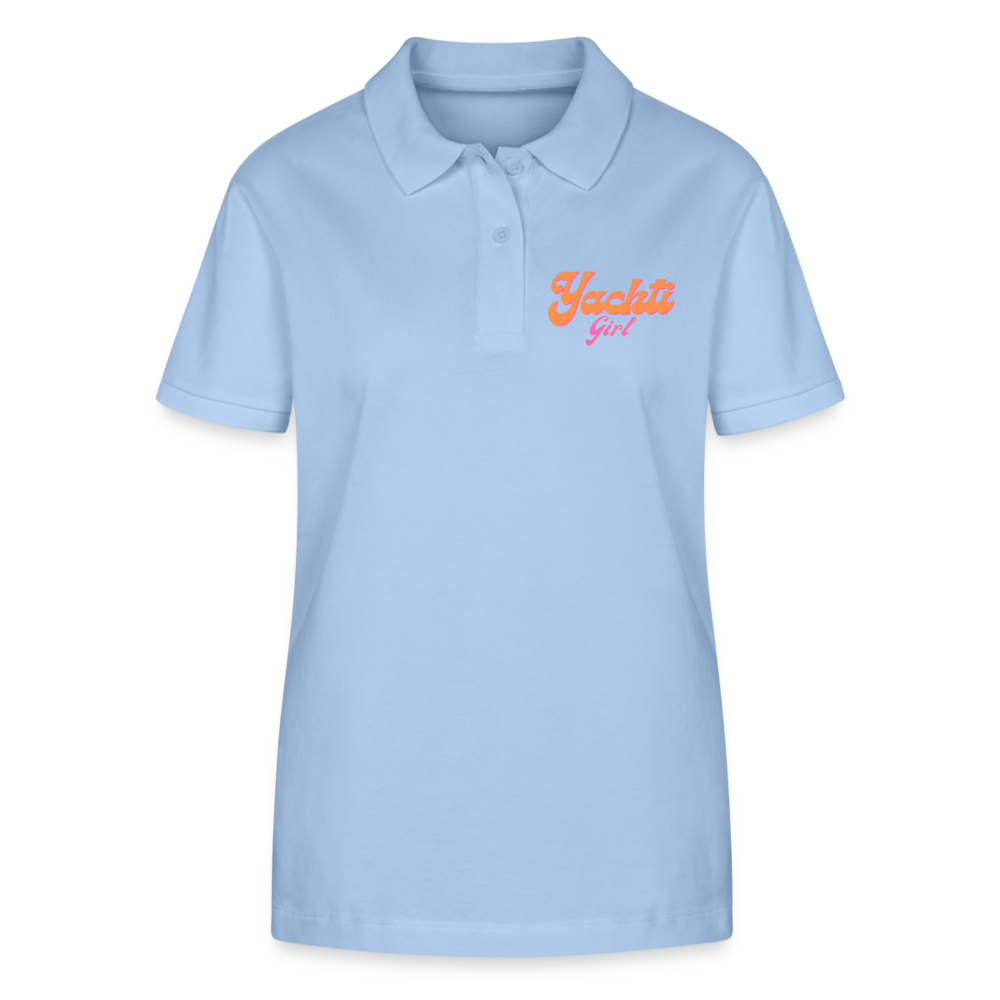 Yachti Premium Customisable Womens Polo Short Stanley/Stella Organic - sky blue